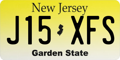 NJ license plate J15XFS