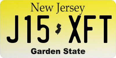 NJ license plate J15XFT