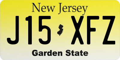 NJ license plate J15XFZ