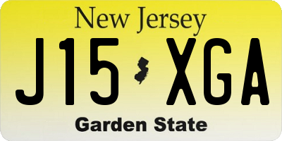 NJ license plate J15XGA