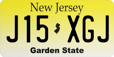NJ license plate J15XGJ