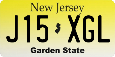 NJ license plate J15XGL