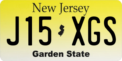 NJ license plate J15XGS
