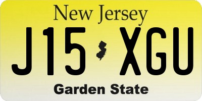 NJ license plate J15XGU