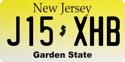 NJ license plate J15XHB
