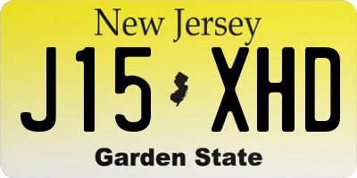 NJ license plate J15XHD