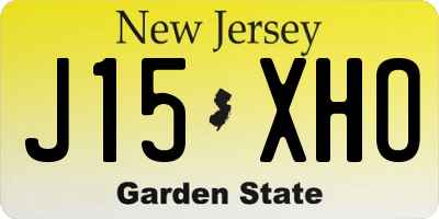 NJ license plate J15XHO