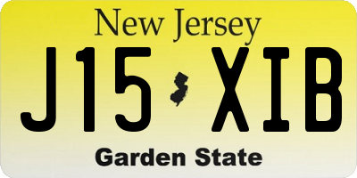 NJ license plate J15XIB