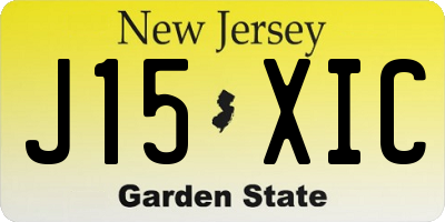NJ license plate J15XIC