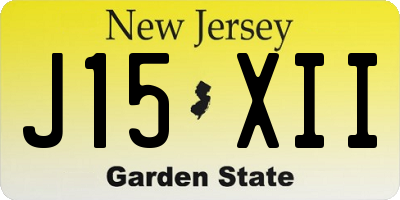 NJ license plate J15XII