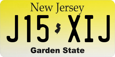 NJ license plate J15XIJ