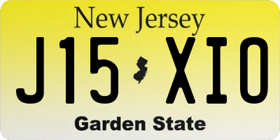 NJ license plate J15XIO