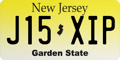 NJ license plate J15XIP