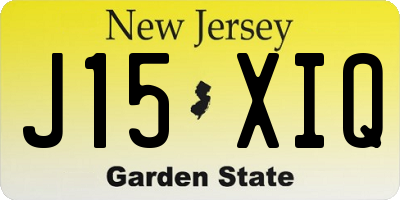 NJ license plate J15XIQ