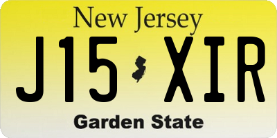 NJ license plate J15XIR