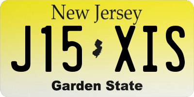 NJ license plate J15XIS