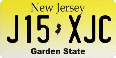 NJ license plate J15XJC