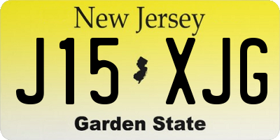 NJ license plate J15XJG