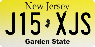 NJ license plate J15XJS