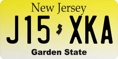 NJ license plate J15XKA
