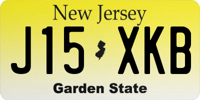NJ license plate J15XKB