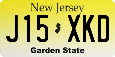 NJ license plate J15XKD