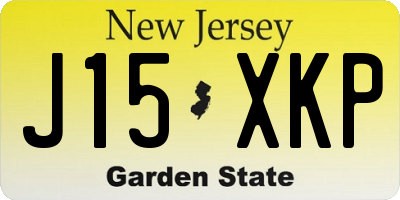 NJ license plate J15XKP