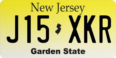 NJ license plate J15XKR