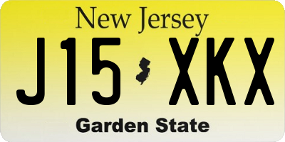 NJ license plate J15XKX