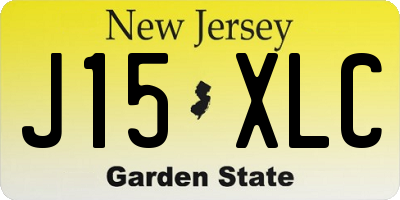 NJ license plate J15XLC