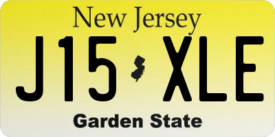 NJ license plate J15XLE