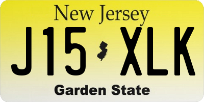 NJ license plate J15XLK