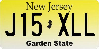 NJ license plate J15XLL