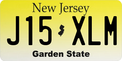 NJ license plate J15XLM