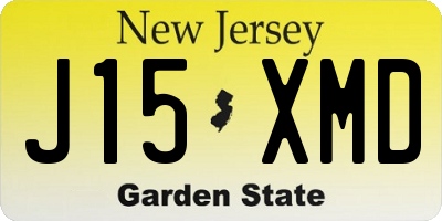 NJ license plate J15XMD