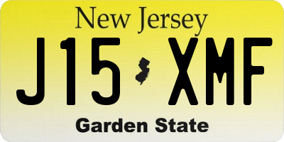 NJ license plate J15XMF
