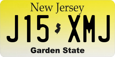 NJ license plate J15XMJ