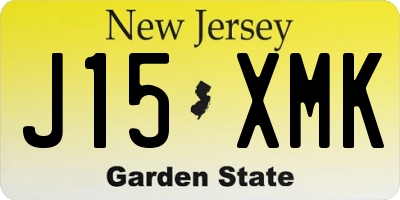 NJ license plate J15XMK
