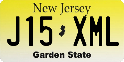 NJ license plate J15XML