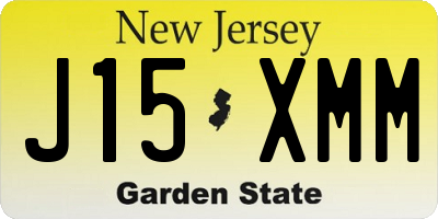 NJ license plate J15XMM