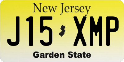 NJ license plate J15XMP