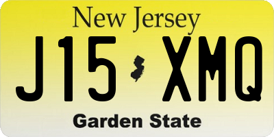 NJ license plate J15XMQ