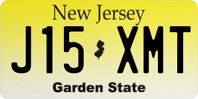 NJ license plate J15XMT