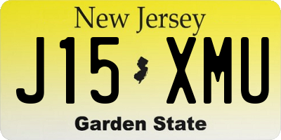 NJ license plate J15XMU