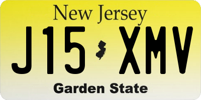 NJ license plate J15XMV