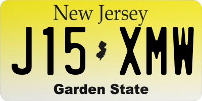 NJ license plate J15XMW