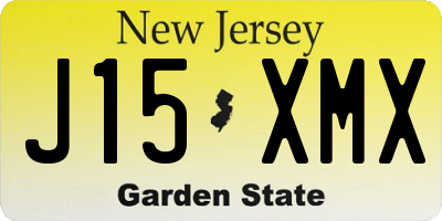 NJ license plate J15XMX