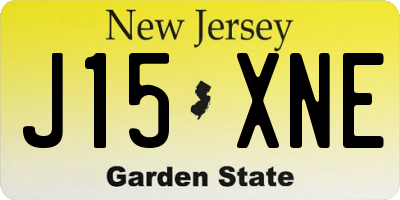 NJ license plate J15XNE
