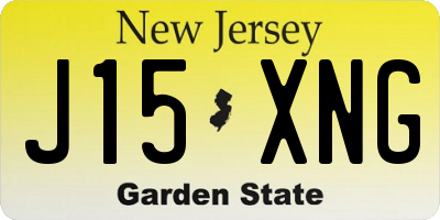 NJ license plate J15XNG