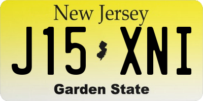 NJ license plate J15XNI